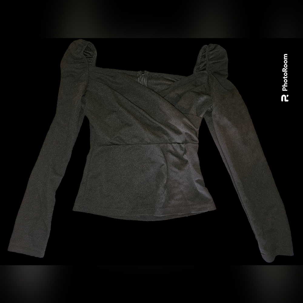 Y2K Black Zip Blouse